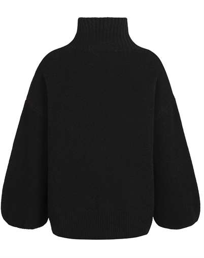 Hést - Fam Patch Short Sweater - Jet Black